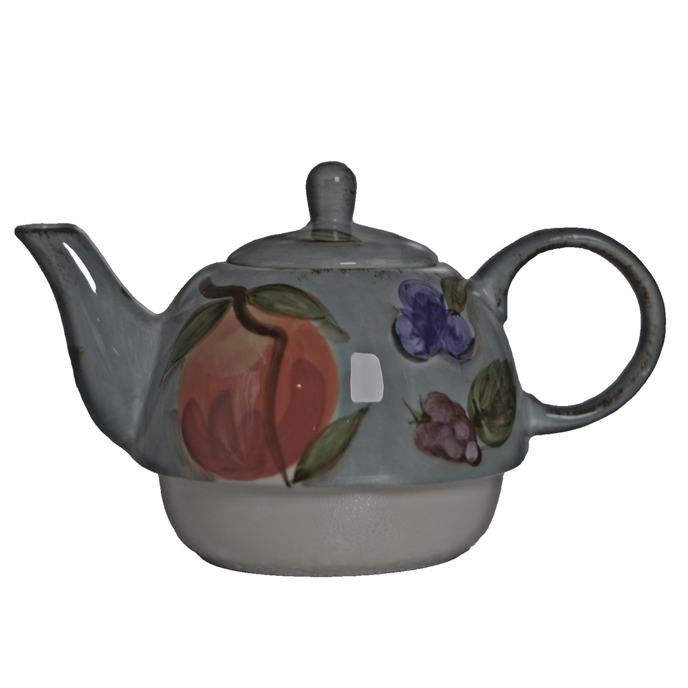 Vintage MESA INTERNATIONAL Blue Fruit Teapot for One Cup & Pot with Lid - Picture 3 of 16
